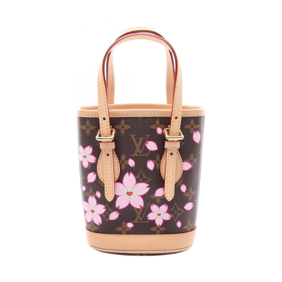 Pre-Owned Louis Vuitton LV x TM Nano Bucket Monogram Cherry Blossom Handbag, Coated Canvas...