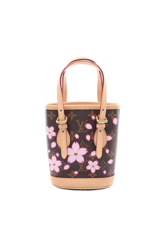Pre-Owned Louis Vuitton LV x TM Nano Bucket Monogram Cherry Blossom Handbag, Coated Canvas...