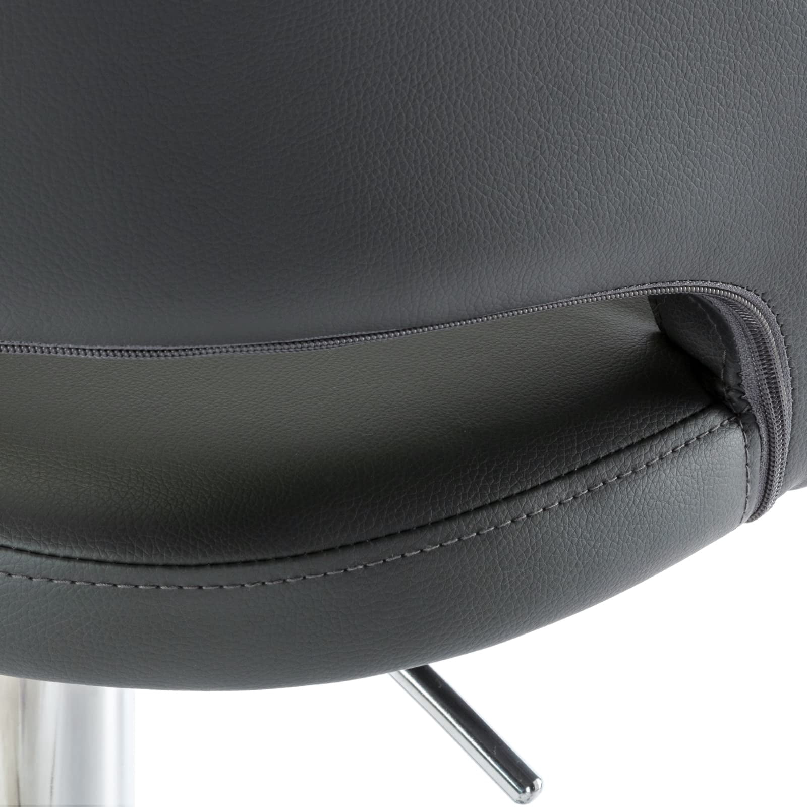 PU Leather Bar Stools, Adjustable Height 24."-32.25, Swivel Barstools with Back & Footrest, Upholstered Bar Chairs for Kitchen Island, Dining Room, Home Bar (Grey, Silver Base)