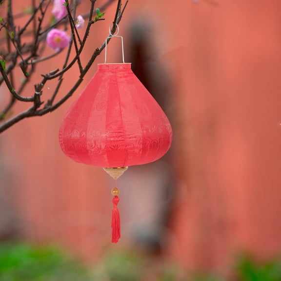 KONTONTY Chinese Hanging Lantern Spring Festival Lantern New Year Decoration for Outdoor Party Wedding(12 Inches)