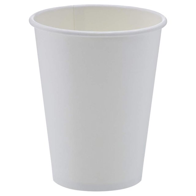 Amazon Basics Compostable Vasos de café desechables de papel de 12 onzas, 1000 unidades (paquete de 1), color blanco