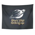 thumbnail image 1 of JSDART Citation Never Stop Looking Up Hand Lettering Drawn Saturn Planet Inspirational Science Cosmos Wall Art Hanging Tapestry Home Decor for Living Room Bedroom Dorm 51x60 inch, 1 of 1