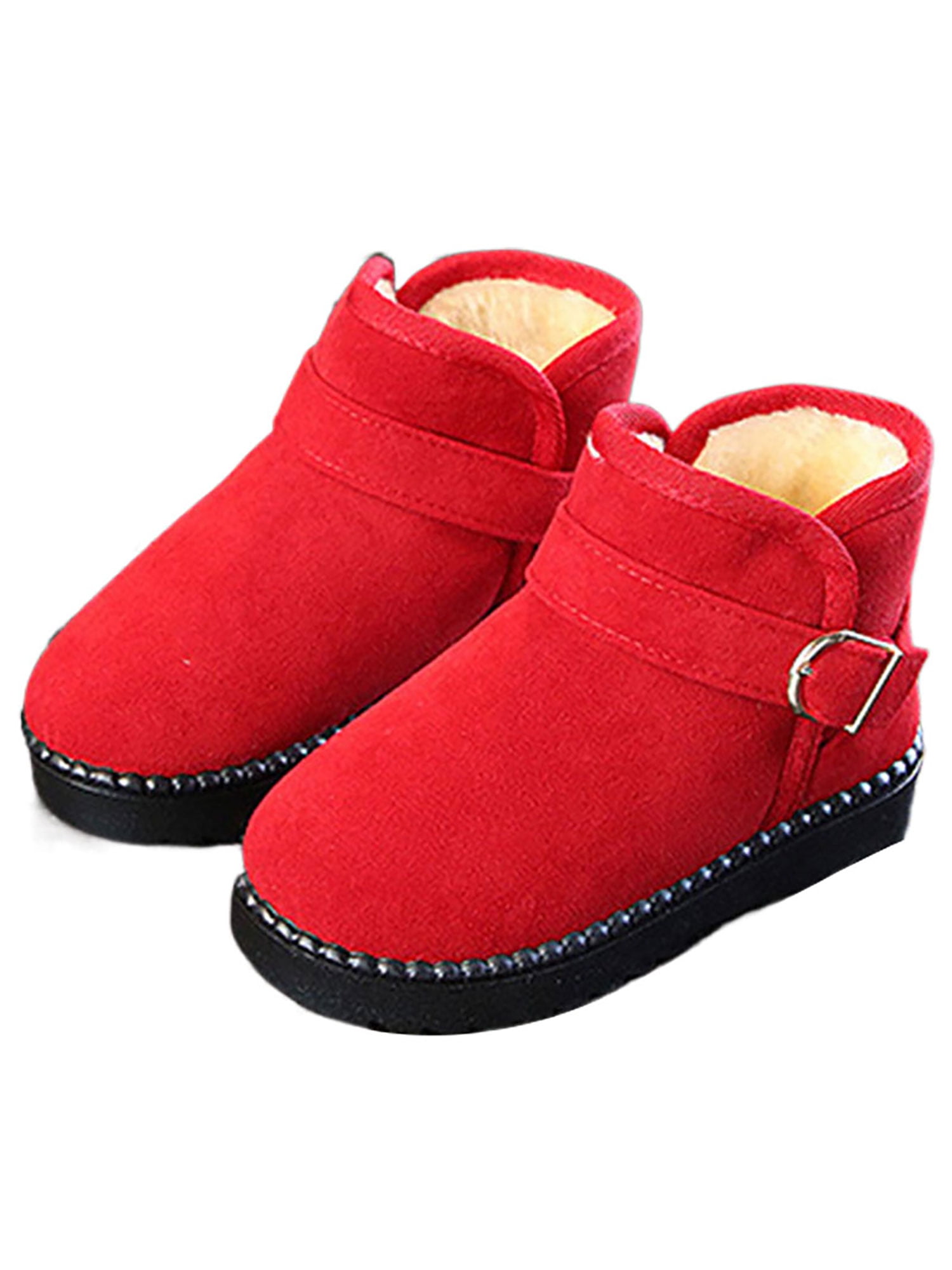 Gomelly Children Winter Boot Plush Lined Snow Boots Pull On Ankle