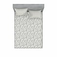thumbnail image 2 of Leaves Bedding Set with Sheet & Covers, Ornamental Doodle Foliage of the Autumn Season Monochrome Nature Composition, Printed Bedroom Decor 2 Shams, 4 Sizes, Ivory and Grey, by Ambesonne, 2 of 3