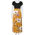 thumbnail image 6 of Empire Waist Dresses for Women 2023 Short Sleeve Crewneck Floral Maxi Long Dress Summer Fashion Casual Sun Boho Dresses, 6 of 6