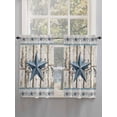 thumbnail image 5 of Texas Star Navy Blue Living Room Curtains 2 Panel, Farmhouse Vintage Art Wooden Cafe Window Treatment, Farmhouse Bedroom Bathroom Kitchen Curtains Drapes 104"x45", 5 of 6