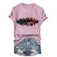 thumbnail image 1 of Camisetas de Manga Corta para las Mujeres de Moda Imprimir Cuello Redondo Camiseta, Mezcla de Poliéster Ligero para Primavera Verano Otoño, 1 of 8