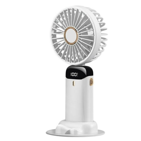 

Sale Clearance Handheld Folding Fan Portable Electric Cold Compress Fan USB Rechargeable Desk Table Fan With 5 Wind Speed LED Digital Display Phone Holder(4000mA Power)