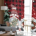 thumbnail image 6 of Black Red Plaid Christmas Sheer Curtains 63 Inches Long, Gnomes Xmas Tree Snowflake Gifts Birds Light Filtering Window Curtains for Living Room, Rod Pocket Voile Sheer Drapes, 52"Wx63"L, 2 Panels, 6 of 9