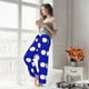 thumbnail image 5 of Balery Blue And White Polka Dot Pantalones de pijama para mujer, pijamas ultraligeros, pantalones de estar por casa-Large, 5 of 6