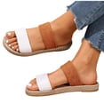 thumbnail image 5 of RXMEKW Flat Beach Sandals with Color-Block Webbing for Women, Plus-Size Casual Shoes with Thick Rope-Sole for Spring and Summer, Lightweight Comfortable Slide Sandals, 5 of 5