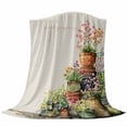 thumbnail image 6 of Spring Flowers Blanket Soft Cozy Warm Throw Blanket for Couch, Plush Fuzzy Flannel Fleece Blankets for Sofa, Botanical Blossom Floral Pot Plants Bed Blankets Lightweight Gifts for Women, 30"x40", 6 of 9