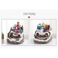 thumbnail image 4 of Christmas Village Houses Set Rotating Train Display Figurines LED Light Up Santa Claus Christmas Holiday Musical Decoration, 4 of 5