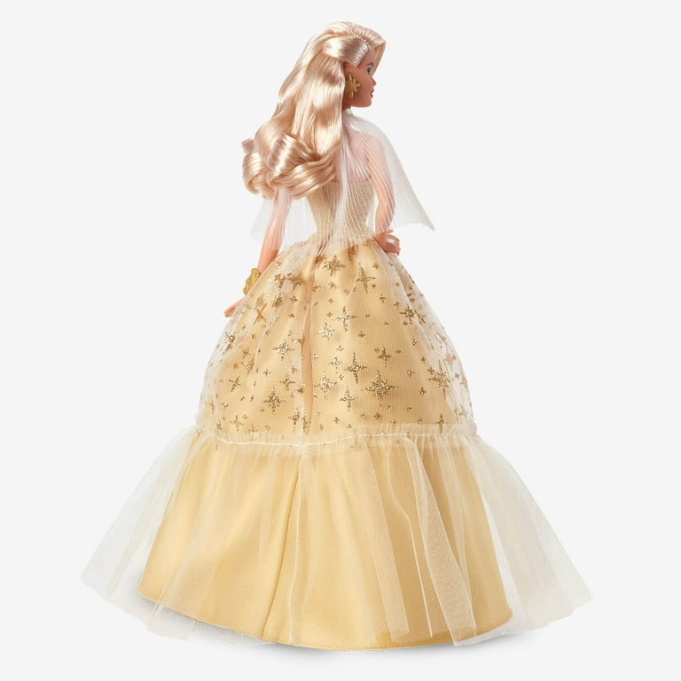 Barbie 2023 Holiday Barbie Doll, Seasonal Collector Gift, Barbie Signature,  Golden Gown and Displayable Packaging, Light Brown Hair