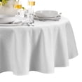 thumbnail image 2 of Elrene Home Fashions Continental Solid Texture Water and Stain Resistant Tablecloth, White, 90" Round, 2 of 4