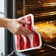thumbnail image 3 of Red Striped Pot Holders for Kitchen Heatproof Potholder, 2 Pack Modern Gradient Geometric Ripple Stripes Hot Pads Multipurpose Oven Pads Cloth Potholders Trivet for Cooking and Baking, 3 of 8