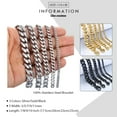 thumbnail image 4 of Bracelet for Men Women Curb Cuban Link Chain Stainless Steel Mens Womens Bracelets Chains Davieslee Jewelry for Men DLKBM05 GC, 4 of 6