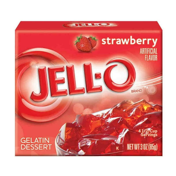 A Product of Jello Strawberry Gelatin 3oz Pack of 4