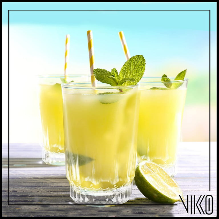 Vikko 5 Ounce Juice Glasses | Perfect for Children, Tasting, and Small Portions Thick and Durable Dishwasher Safe Set of 6 Clear Glass Tumblers