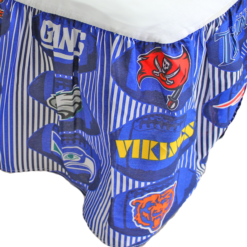 NFL Football Fever Twin Bedskirt All Football Teams Logo Bedding