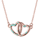 thumbnail image 2 of Collares para Mujer LuckyLy Corazón Doble Acero Inoxidable Baño Oro Rosa 14k Modelo Elsie Unitalla, 2 of 6