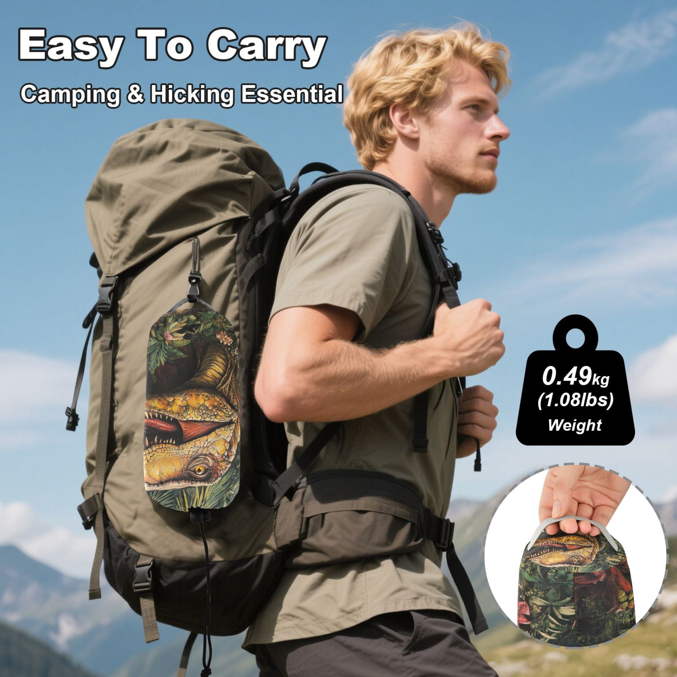 Hammock Camping Hammock Nylon Portable Hammock Travel Camping Hammock Cool Cartoon Dinosaur