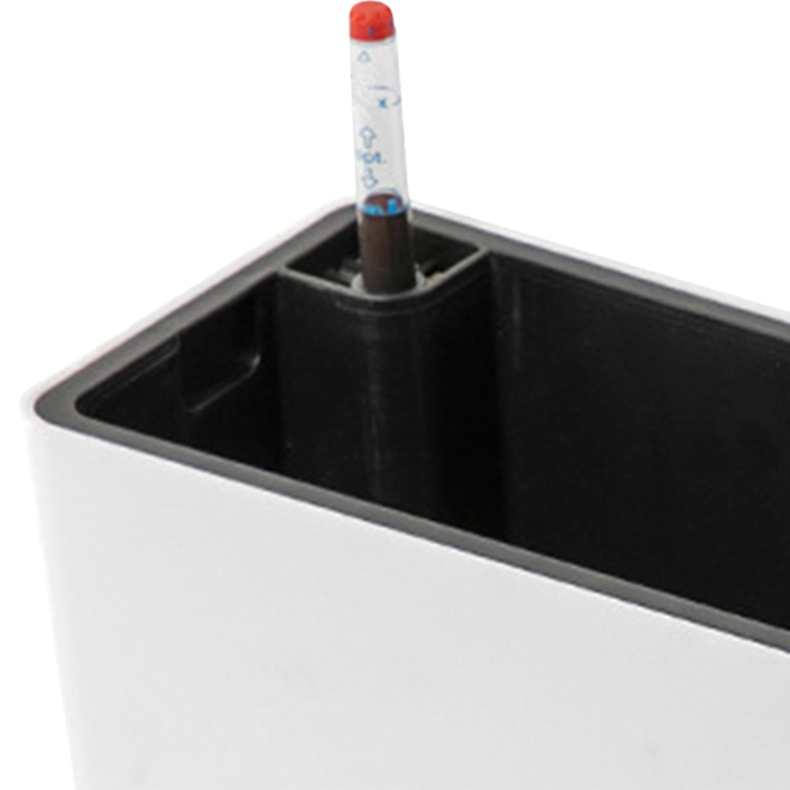 oshhni Rectangle Self Watering Planter Window Box for Indoor Plants Windowsill Home White