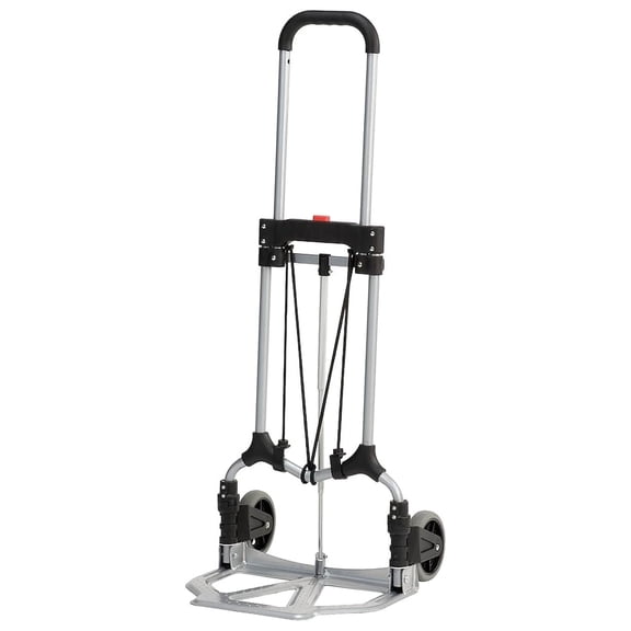 Steel Foldable Hand Truck with Telescoping Handle and 5-inch Rubber Wheels, 160 lb. Capacity (MCI-S-SS)