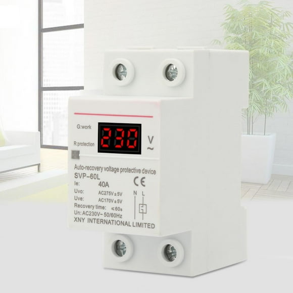 With Green Indicator Light Voltage Reconnect Device, Overvoltage Protector, 230V 40A For Din Rail Mount Protector For Modular Design Standards