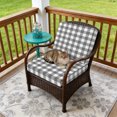 thumbnail image 4 of Outdoor Patio Cushion Covers 4 Pack Gray Buffalo Check Plaid Patio Chair Cushion Covers with Ties and Zipper Farmhouse Style Waterproof Outdoor Seat Cushion Covers for Patio Furniture 24"x24", 4 of 9