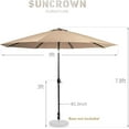 thumbnail image 5 of SUNCROWN 7 Pieces Outdoor Dining Set Metal Swivel Cushioned Chairs Patio Furniture Sets with Steel Slat Bistro Table and Brown 9Ft Patio Umbrella for Backyard, Lawn, Garden, 5 of 8