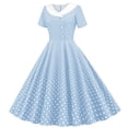 thumbnail image 3 of WOYY Girls Vintage Polka Dot Dress Casual Party Short Sleeve A Line Swing Dress, Size 5-14, 3 of 4