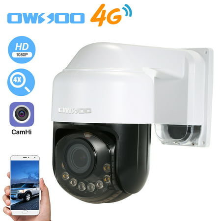 OWSOO Wireless 1080P Camera IP Camera for Home Outdoor Monitor with Cell Phone App Two Way Audio PTZ & Night Vision TF Card Slot Motion Alarm 2.8-12mm Optical Zoom Lens Supports 4G / GSM (Best Phone Backup App)