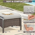 thumbnail image 4 of Outdoor Ottomans for Patio - 250 LBS Weight Capacity PE Wicker Foot Rest Ottoman Set of 2 with Metal Frame Multipurpose Outdoor Foot Stool for Porch Balcony Backyard, 4 of 16