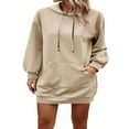 thumbnail image 2 of Solid Color Hoodies for Women  Quilted Sweatshirts for Fall Fashion, 2 of 7