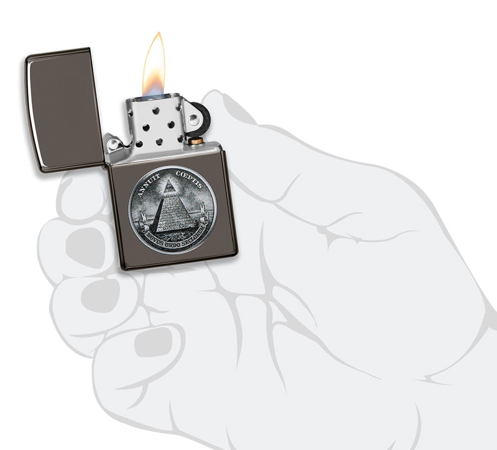 Zippo Dollar Design Black Ice Pocket Lighter