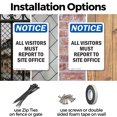 thumbnail image 3 of (2 Pack) All Visitors Must Report To Site Office OSHA Notice Sign 10 Inch X 14 Inch Plastic Sign, Weather Resistant, UV Protected for Workplace, Business, and Construction Site, Made in, 3 of 8