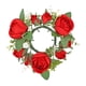 thumbnail image 2 of Anillo de Vela de Rosa Artificial, Corona Floral, Guirnalda, con Flores y Hojas Falsas, 20 x 20 x 5 cm, Ajustable para Portavelas de 7.5 cm, para Centro de Mesa, Decoración de Bodas y Fiestas., 2 of 6