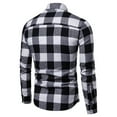 thumbnail image 5 of Shuttle tree Men's Button Down Regular Fit Long Sleeve Plaid Tartan Casual T Shirt Tops Slim Tee, 5 of 5