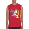 thumbnail image 1 of Normal is Boring - Men's Graphic T-Shirt Sleeveless, up to Men Size 3XL - Space Cat, 1 of 5