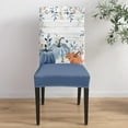 thumbnail image 4 of Dining Chair Slipcover, Thanksgiving Pumpkin Fall Blue Pumpkin Leaves Wooden Chair Protector Stretch Parsons Chair Covers for Dining Room, Restaurant, Kitchen, Party, Set of 4, 4 of 5