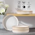 thumbnail image 2 of Vesteel Pasta Bowls Set of 4, 32oz Large Salad Bowls for Dinner Serving Soup, Ceramic Stoneware Pasta Plates with Textured Stripes, Microwave & Dishwasher Safe, Seashell White, 2 of 8