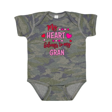 

Inktastic My Heart Belongs to My Gran Gift Baby Boy or Baby Girl Bodysuit