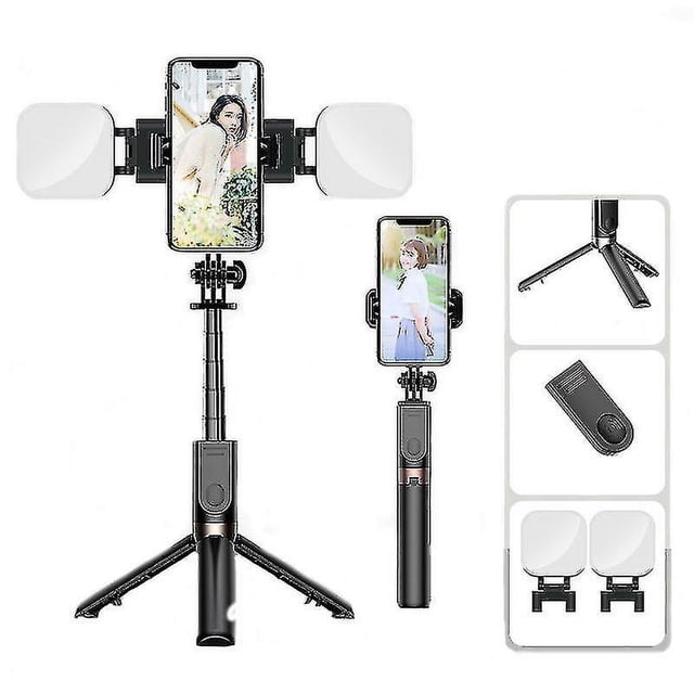Palo Selfie para teléfono móvil, soporte para transmisión en vivo, cámara portátil Bluetooth, trípode de suelo portátil antivibración, todo en uno
