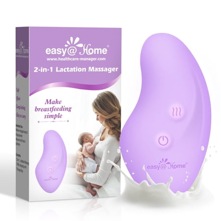 Easy@Home Handheld Oval Breastfeeding Vibration Massager w/ Storage Bag, White