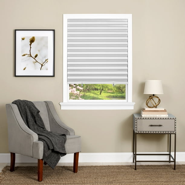 Achim 28 In W X 64 In L White Cordless 1 In Light Filtering Vinyl Blind Msg228wh06 The Home Depot
