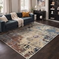 thumbnail image 3 of DEORAB 5x7 Area Rug Low Pile Lightweight Washable Rug Non Slip Backing Indoor Easy Care rug for Living Room, Bedroom, Beige, 3 of 12