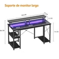 thumbnail image 2 of Escritorio Gamer, Escritorio para Computadora,Escritorio de Oficina en Casa, Escritorio para Viene con Regleta, Regleta de luz y Soporte para Monitor, 140cm Negro, 2 of 6