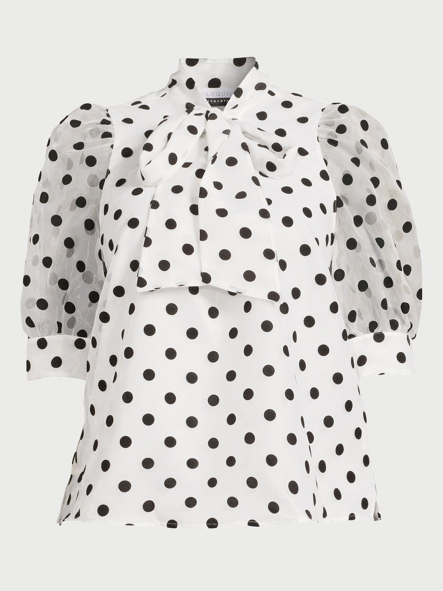ELOQUII Elements Women's Plus Size Bow Blouse