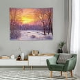 thumbnail image 2 of ONETECH Snow Scene Tapestry Christmas Forest Snow Scene and Sunset Natural Landscape Tapestry 40x30 inches Psychedelic Sky Winter Scenery Tapestries for Living Room Party Decor Blanket, 2 of 7